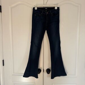 PAIGE Women's Indigo Flare Jeans Lou Lou Petite